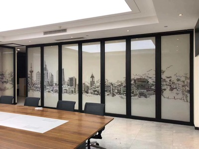 日照玻璃烤漆移动隔断